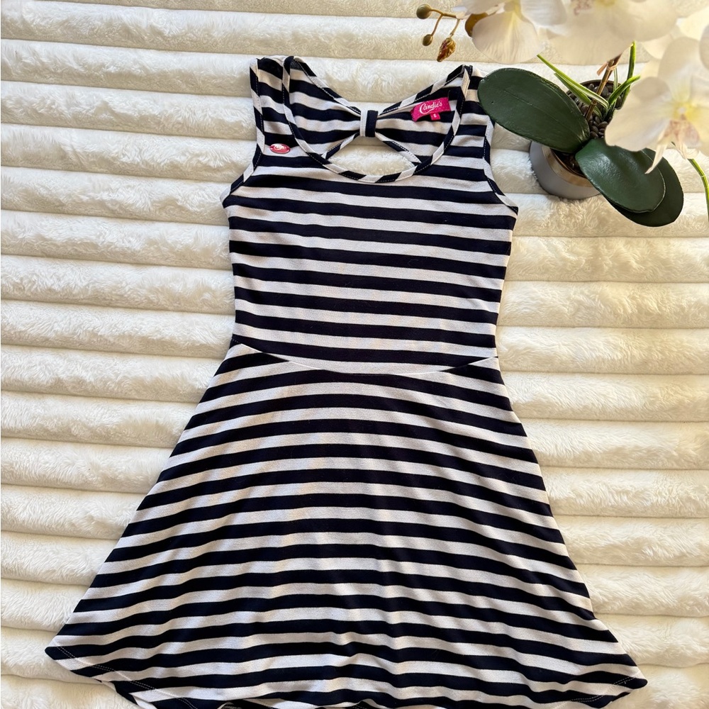 Candie's Black and White Striped Dress